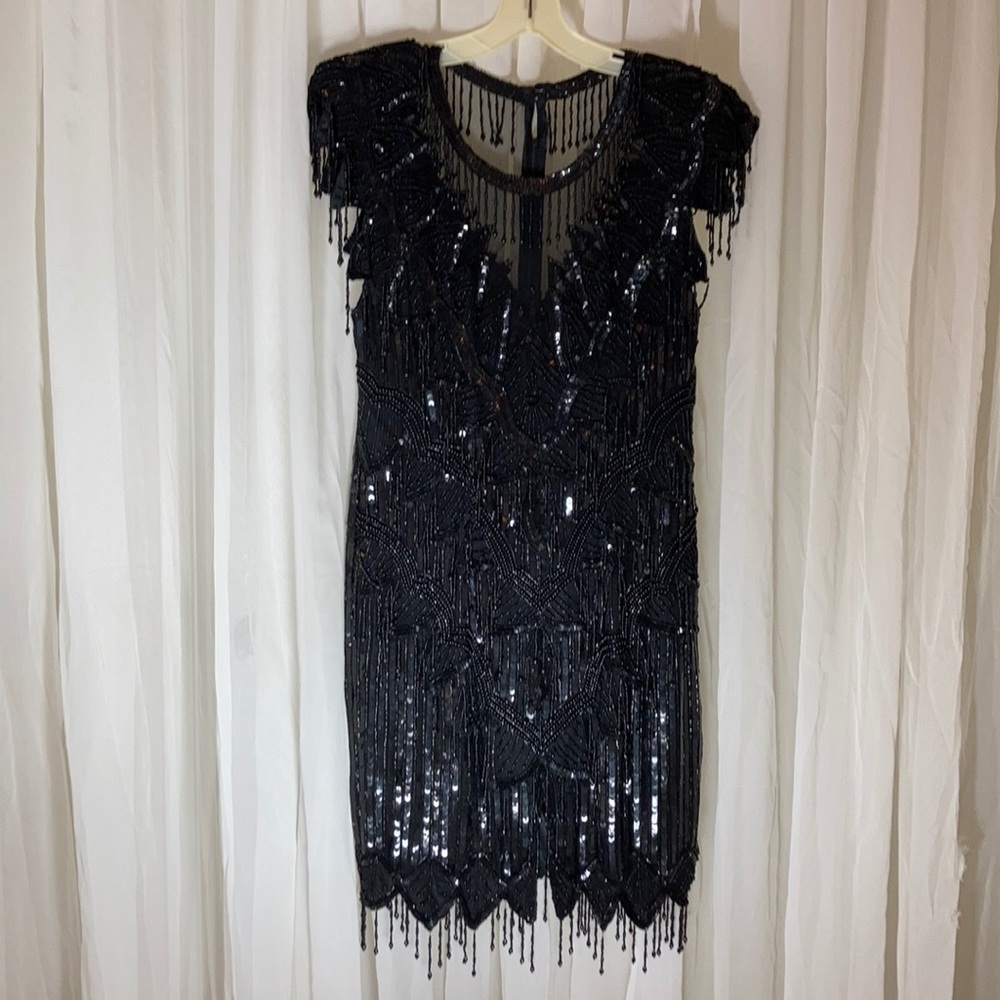 Scala Beaded Dress, Vintage 1980's EUC